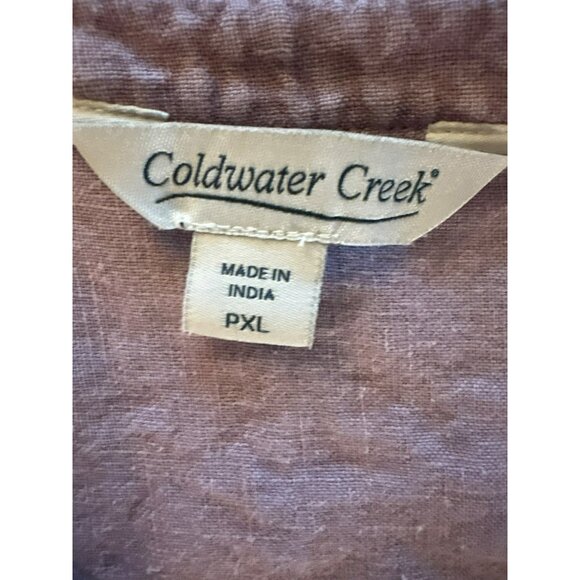 Coldwater Creek Embroidered Linen Tunic In Lavender Size PXL - Picture 3 of 9